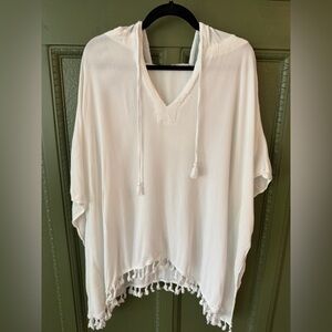 Lovestitch White Hooded Swim Cover-Up